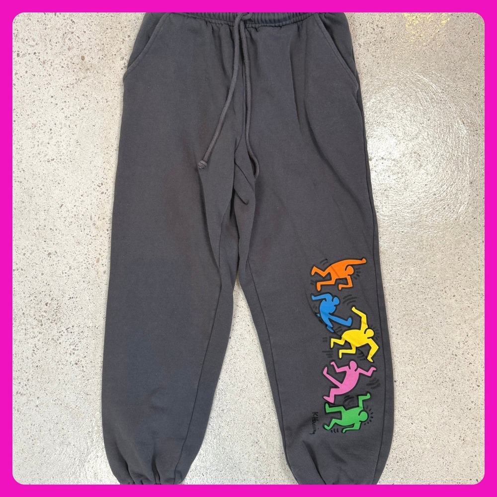 Cotton On K. Haring Joggers Sweatpants Colorful Print XS Women's Athleisure‎